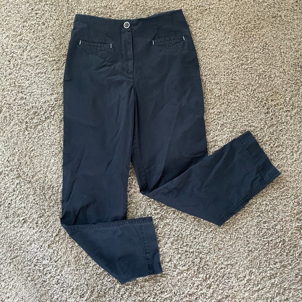 Maeve Anthropologie Straight Leg Ankle Trouser Pants Navy Blue sz 6